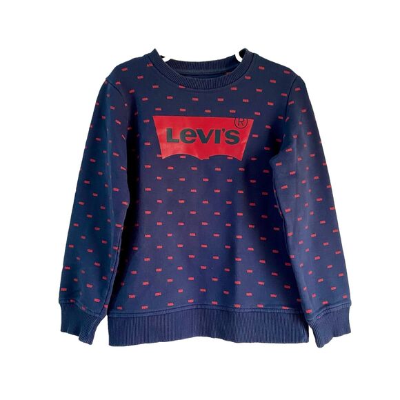 Kid’s Levi’s Size 5/6 (M) Crew Neck Sweatshirt‎ Blue Long Sleeve Unisex - Picture 1 of 9